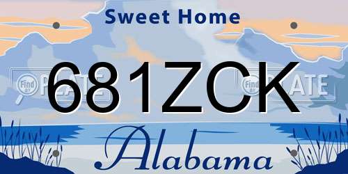 681ZCK Alabama License Plate