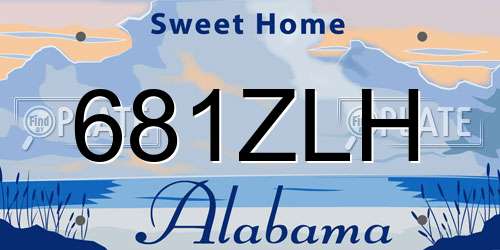 681ZLH Alabama License Plate