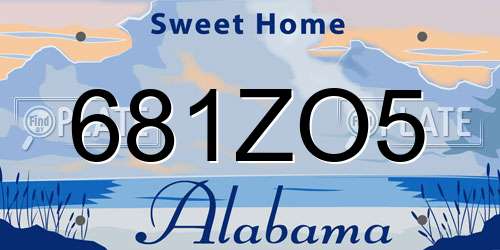 681ZO5 Alabama License Plate