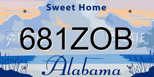 681ZOB Alabama License Plate