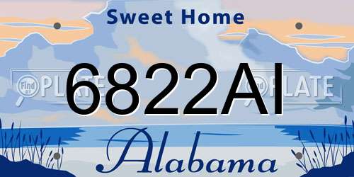 6822AI Alabama License Plate