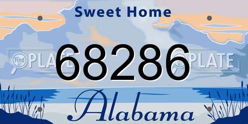 68286 Alabama License Plate