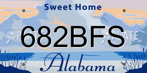 682BFS Alabama License Plate