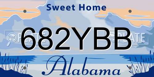 682YBB Alabama License Plate