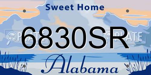 6830SR Alabama License Plate
