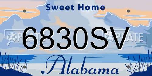 6830SV Alabama License Plate