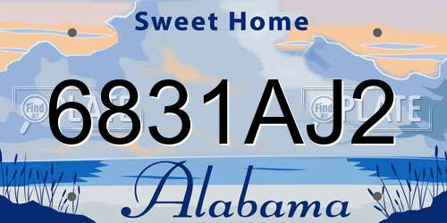 6831AJ2 Alabama License Plate