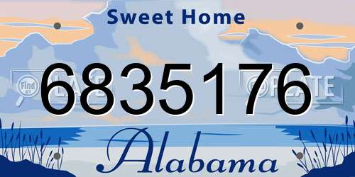 6835176 Alabama License Plate