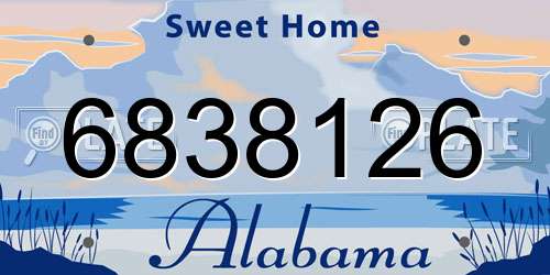 6838126 Alabama License Plate