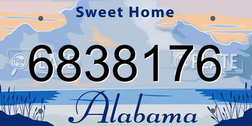 6838176 Alabama License Plate