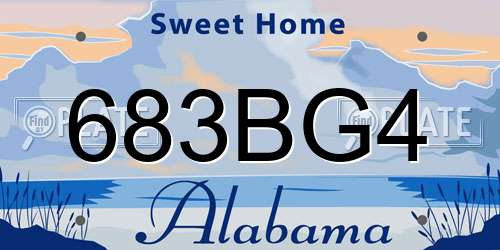 683BG4 Alabama License Plate