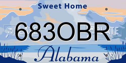 683OBR Alabama License Plate