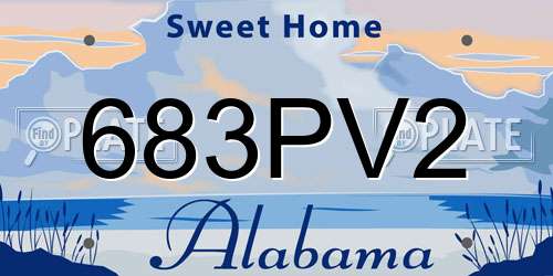 683PV2 Alabama License Plate