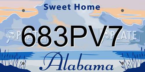 683PV7 Alabama License Plate