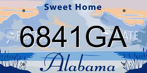 6841GA Alabama License Plate
