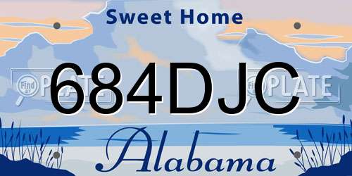 684DJC Alabama License Plate