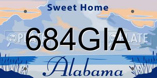 684GIA Alabama License Plate