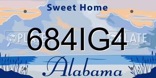 684IG4 Alabama License Plate