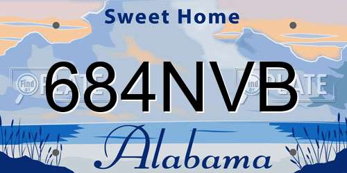 684NVB Alabama License Plate