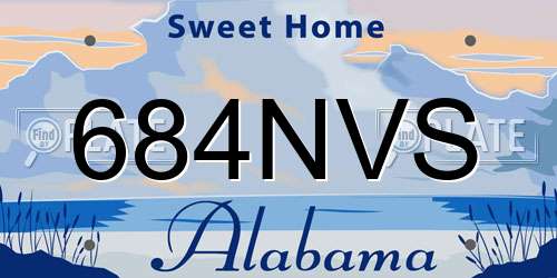 684NVS Alabama License Plate