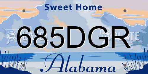 685DGR Alabama License Plate