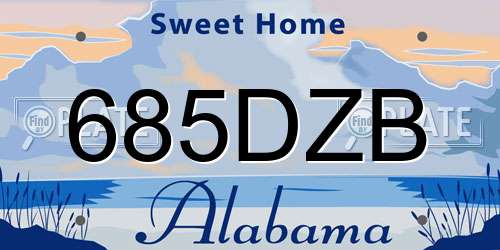 685DZB Alabama License Plate