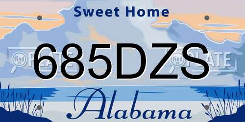 685DZS Alabama License Plate