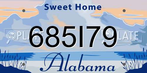 685I79 Alabama License Plate