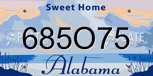 685O75 Alabama License Plate