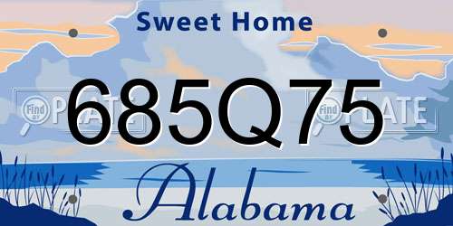 685Q75 Alabama License Plate