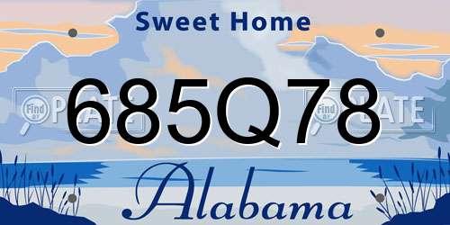 685Q78 Alabama License Plate