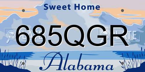 685QGR Alabama License Plate
