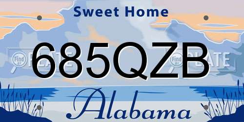 685QZB Alabama License Plate