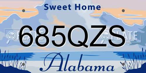 685QZS Alabama License Plate