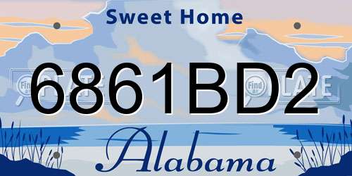 6861BD2 Alabama License Plate