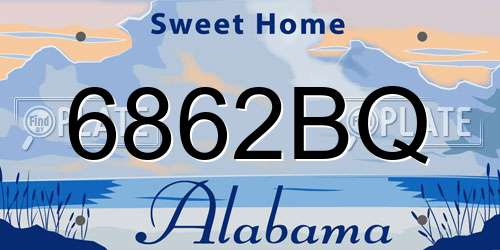 6862BQ Alabama License Plate