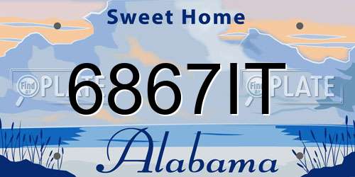 6867IT Alabama License Plate