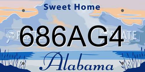 686AG4 Alabama License Plate