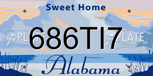 686TI7 Alabama License Plate