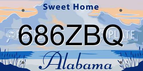 686ZBQ Alabama License Plate