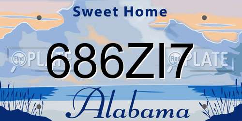 686ZI7 Alabama License Plate