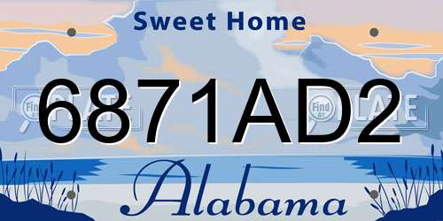 6871AD2 Alabama License Plate