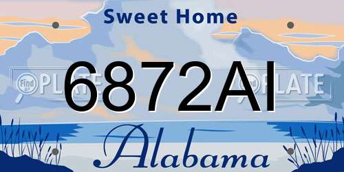6872AI Alabama License Plate