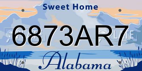 6873AR7 Alabama License Plate
