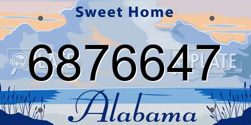 6876647 Alabama License Plate