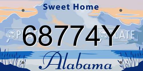 68774Y Alabama License Plate