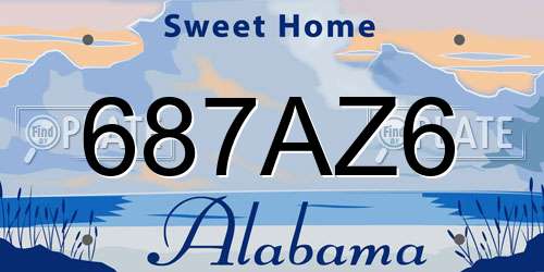 687AZ6 Alabama License Plate