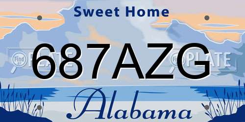 687AZG Alabama License Plate