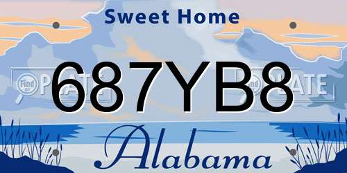 687YB8 Alabama License Plate