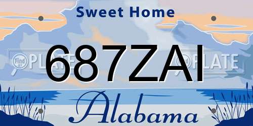 687ZAI Alabama License Plate